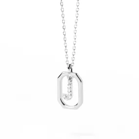 Moissanite Initial J Dangle Pendant Necklace