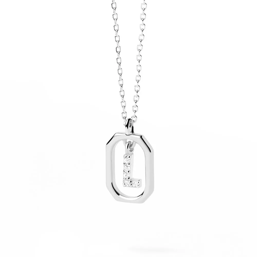 Moissanite Initial L Dangle Pendant Necklace