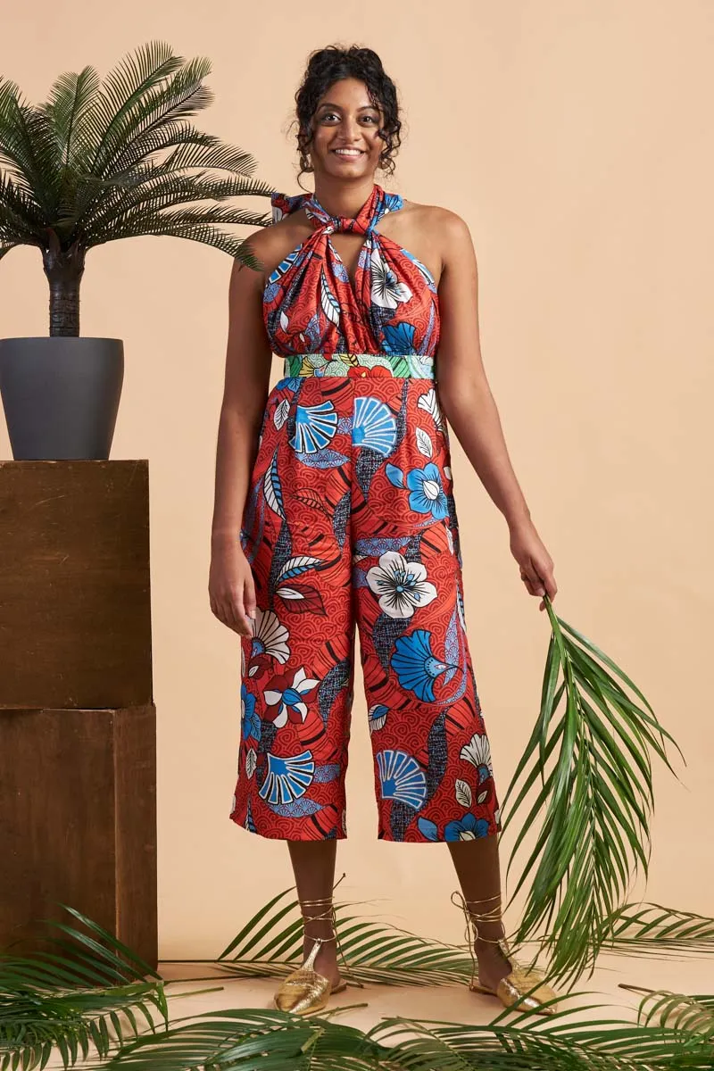 Moya Culottes Infinity Jumpsuit - Red ASA HANA - OA OG