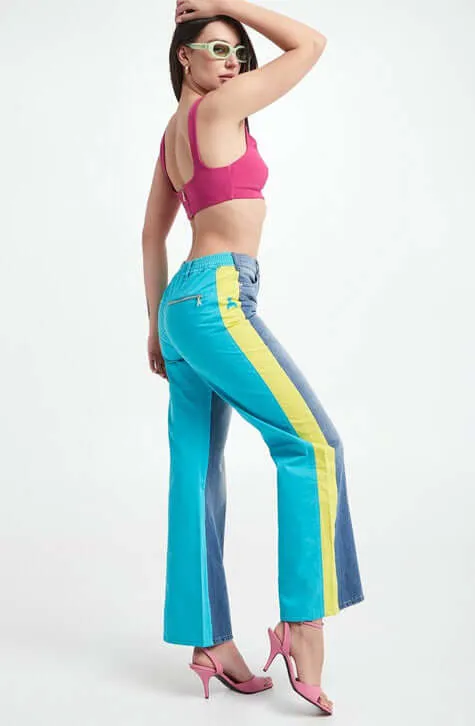 Multi-fabric pants