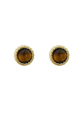 Natural Stone Twist Jewel Stud Earrings