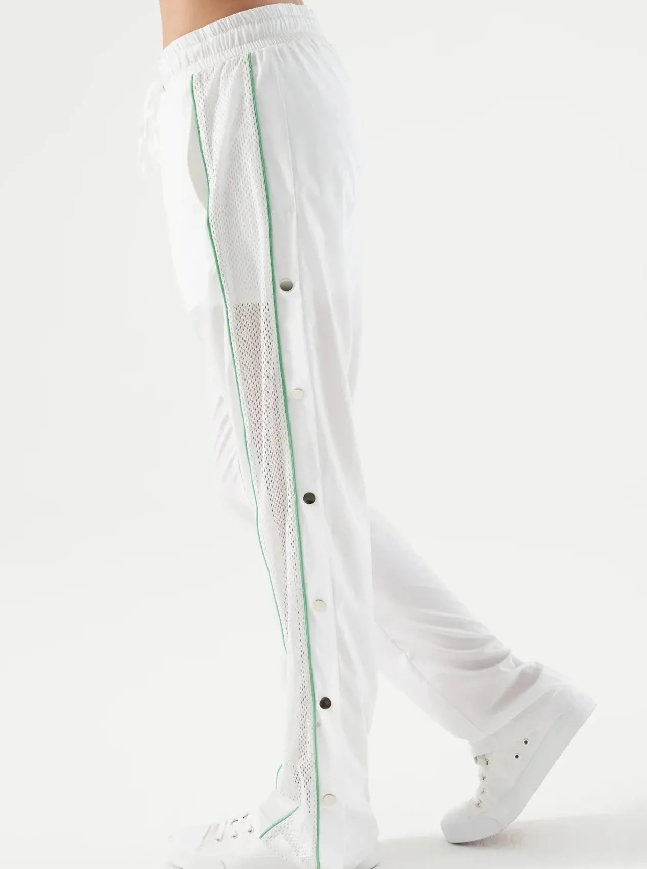 NUX Martina Tear Away Pant - White/Green