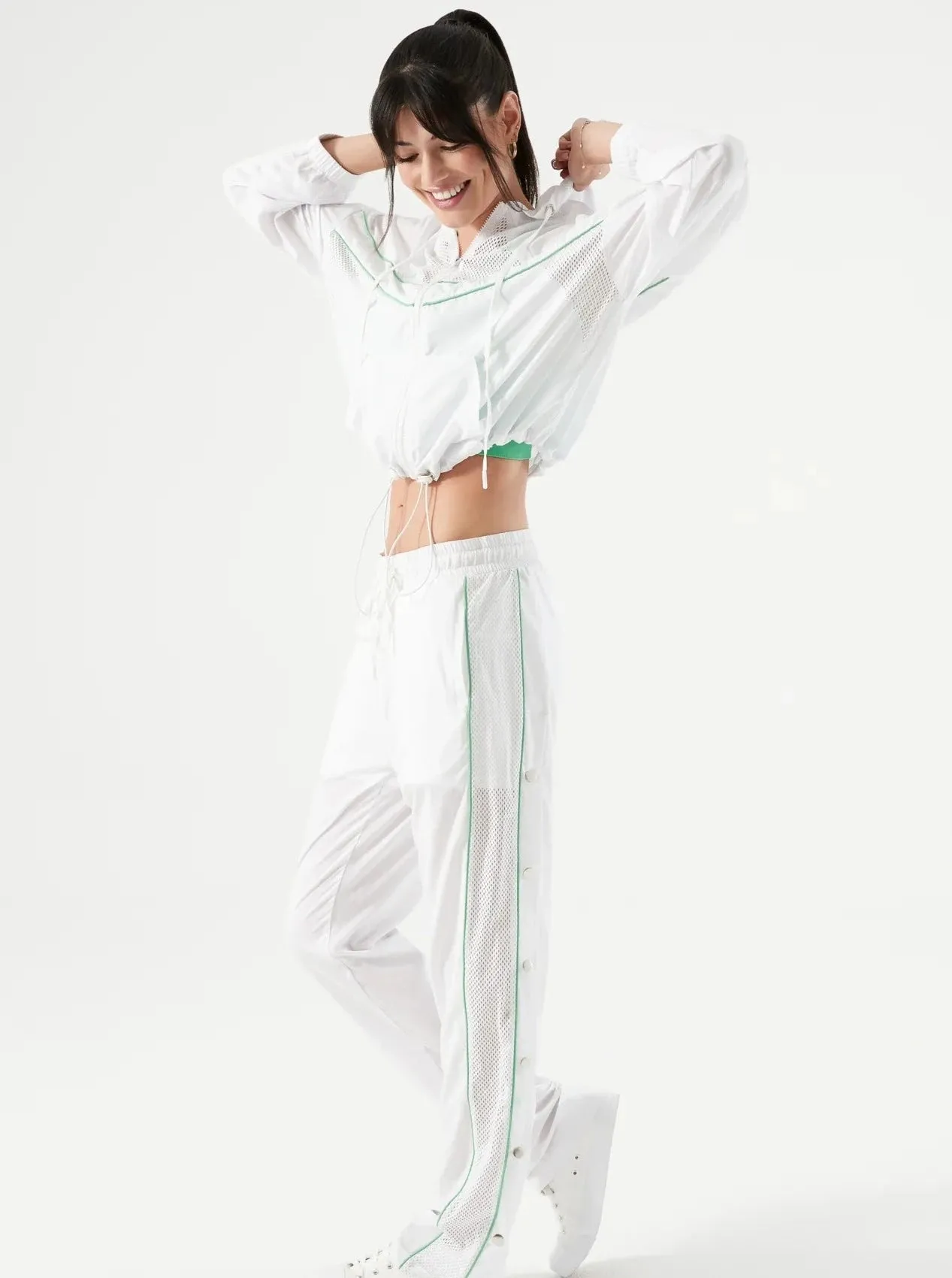 NUX Martina Tear Away Pant - White/Green