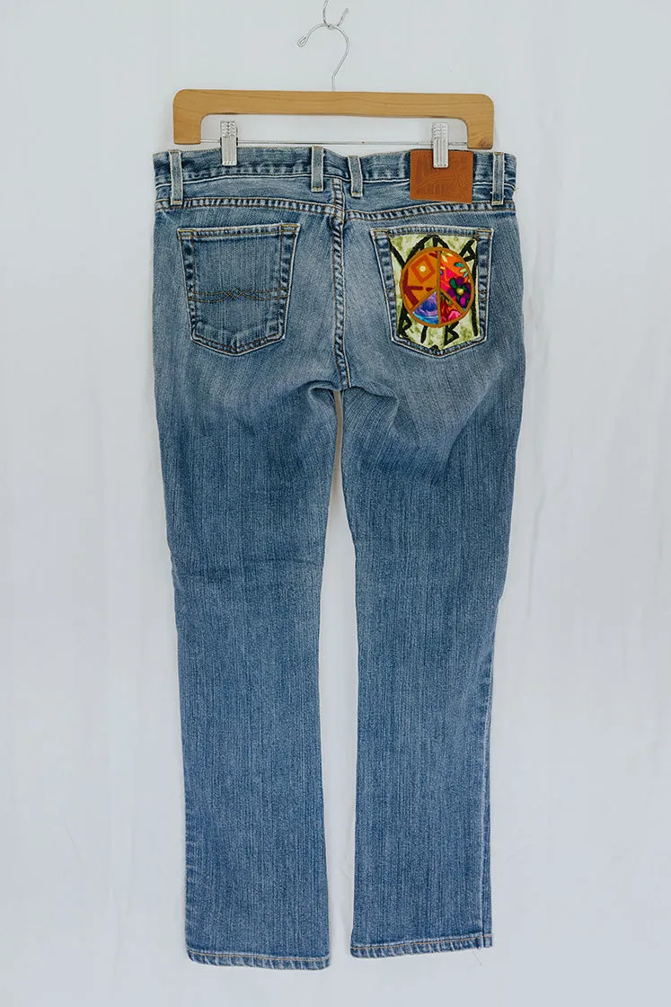 Peace Pocket Upcycled Jeans - #7