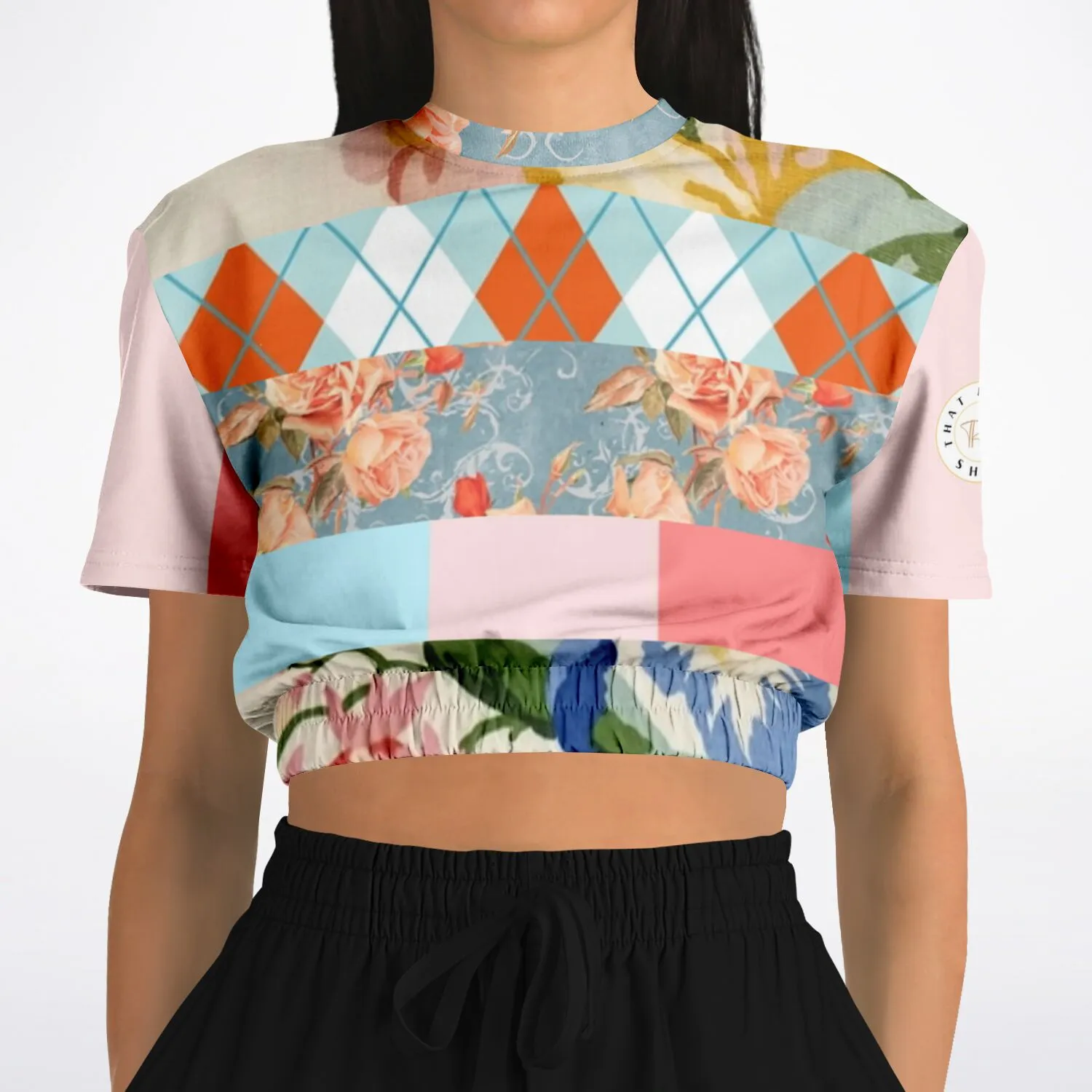 Peaches and Cream Short Sleeve Cropped Eco-Poly Sweater