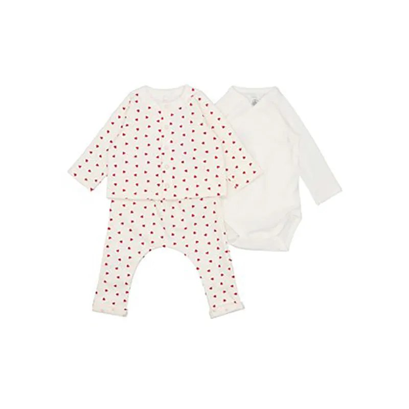 PETIT BATEAU Cardigan   Bodysuit   Joggers Baby Set