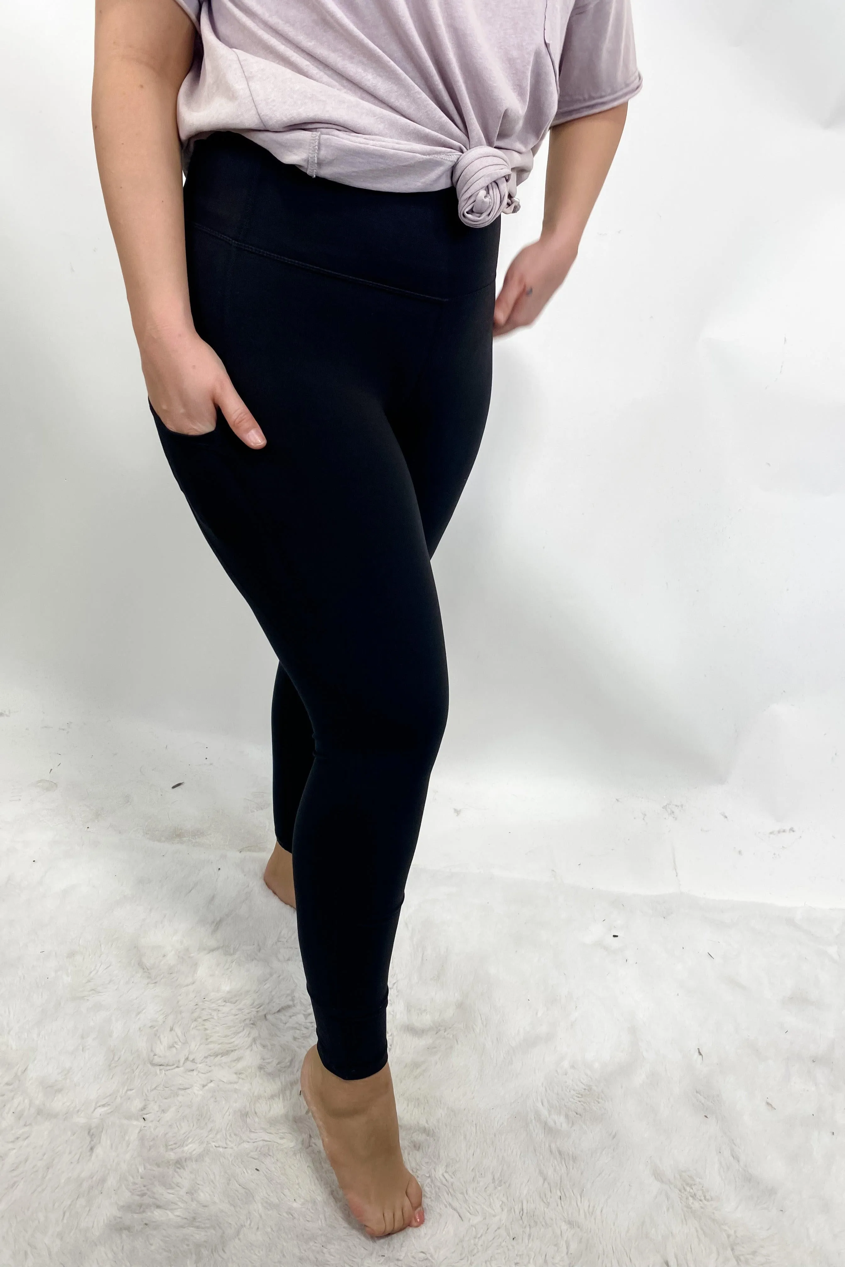 Picking Up The Pace- {Black, Gray & Olive} Buttery Soft Leggings w/ Side Pockets