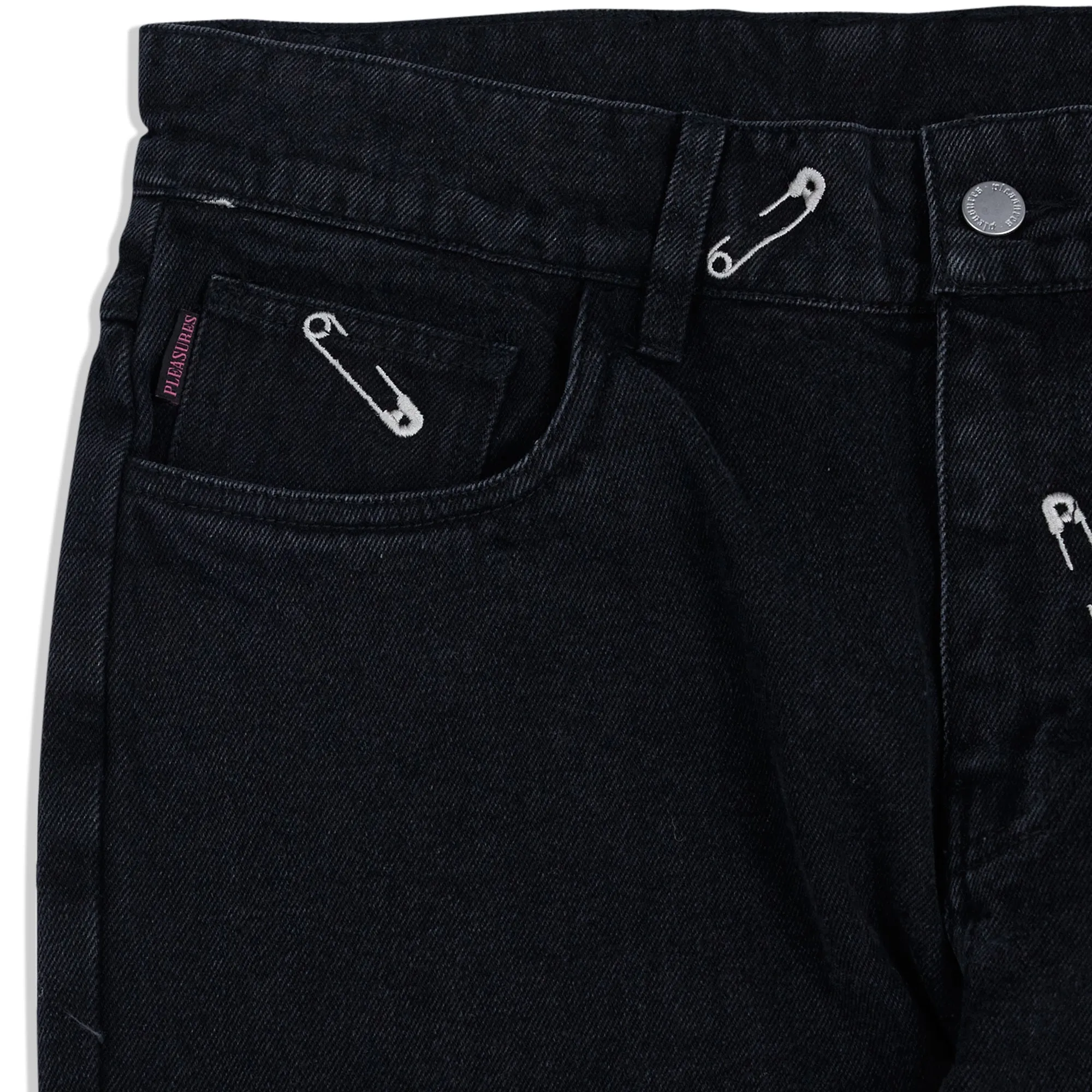 Pleasures Mens Saftey Pin 5 Pocket Jeans