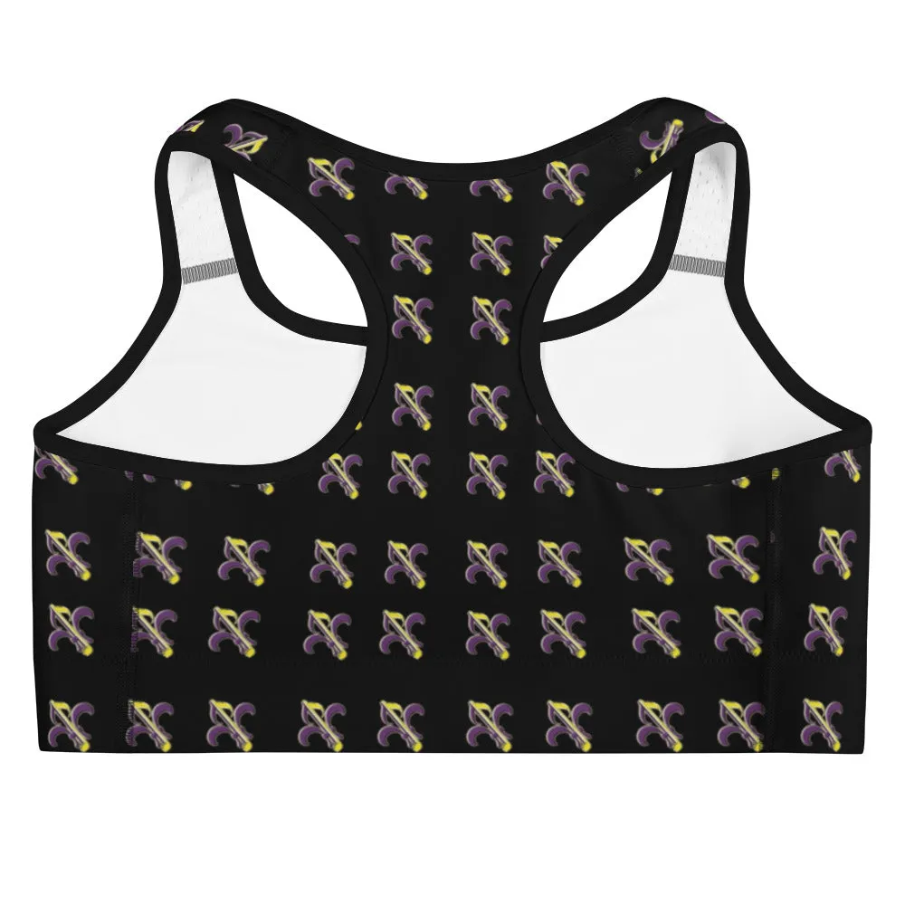 Purple & Gold Logo sports bra