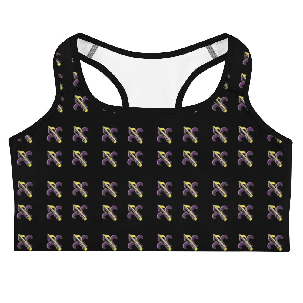 Purple & Gold Logo sports bra