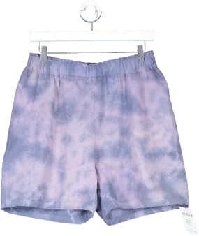 Purple Textured Tie Die Shorts UK M