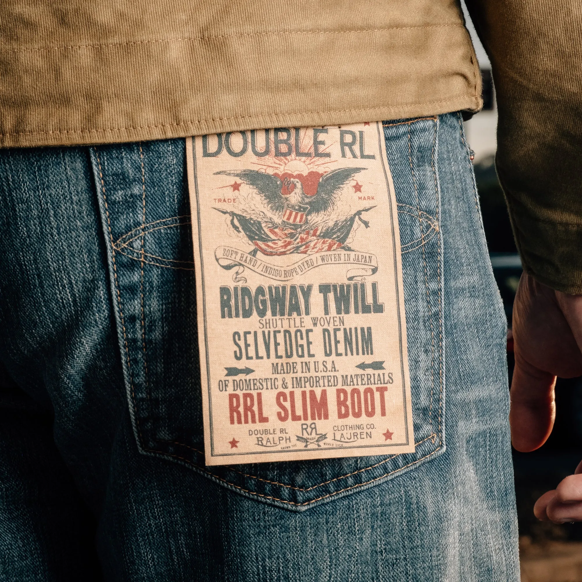 RRL Slim Boot Repaired Selvedge Jean Sutton Wash