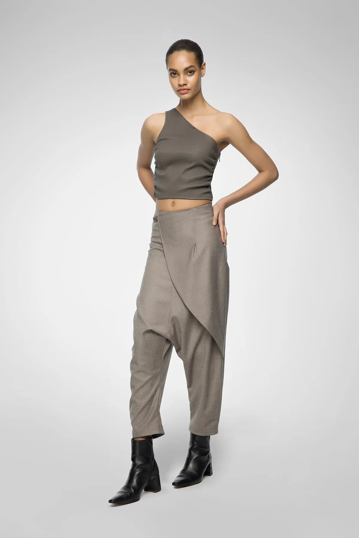 Sally - Beige Wool Pant