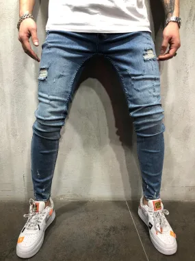 Sneakerjeans Blue Ripped Skinny Jeans AY403