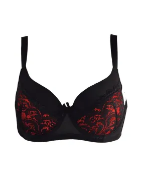 Sofra Contrasting Lace D Bra