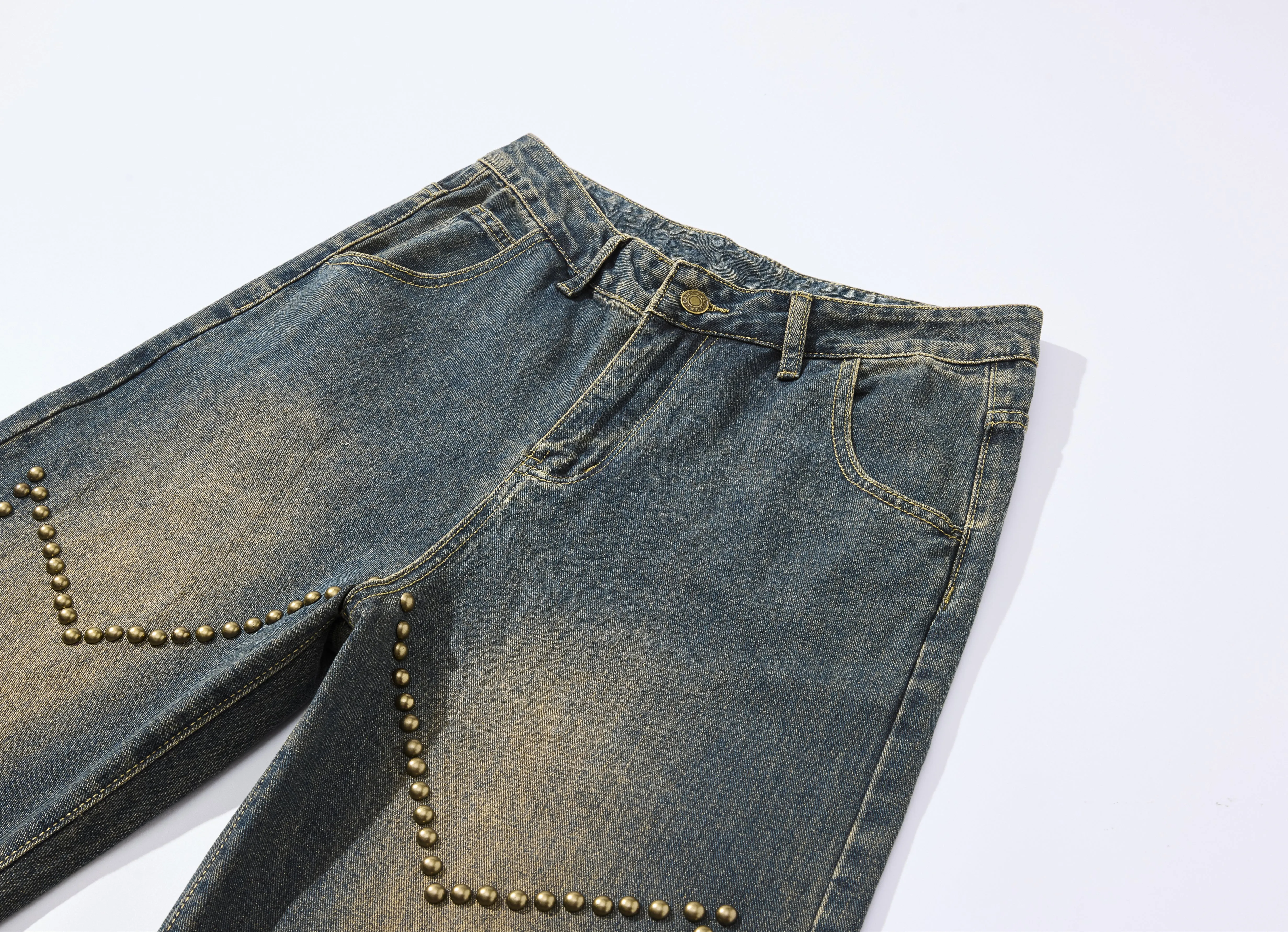 Star Studded | Faded Vintage Denim Jeans