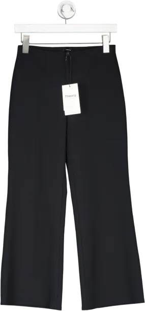 Theory Black Cropped Kick Pant In Scuba UK S