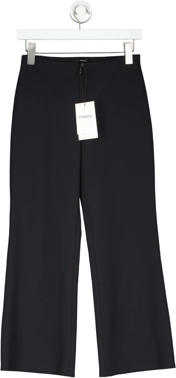 Theory Black Cropped Kick Pant In Scuba UK S