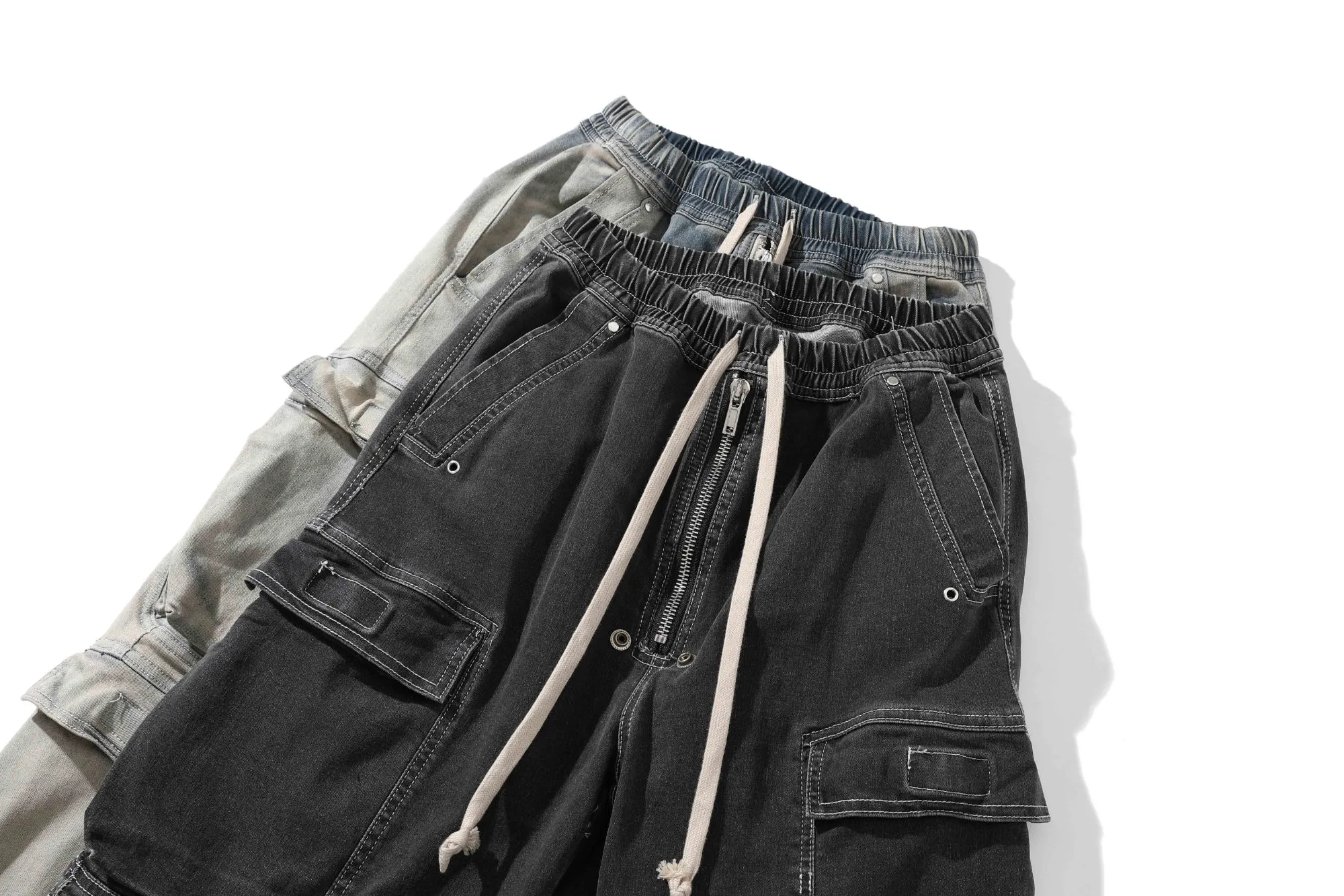 Utility | Drawstring Multi Pocket Cargo Jeans