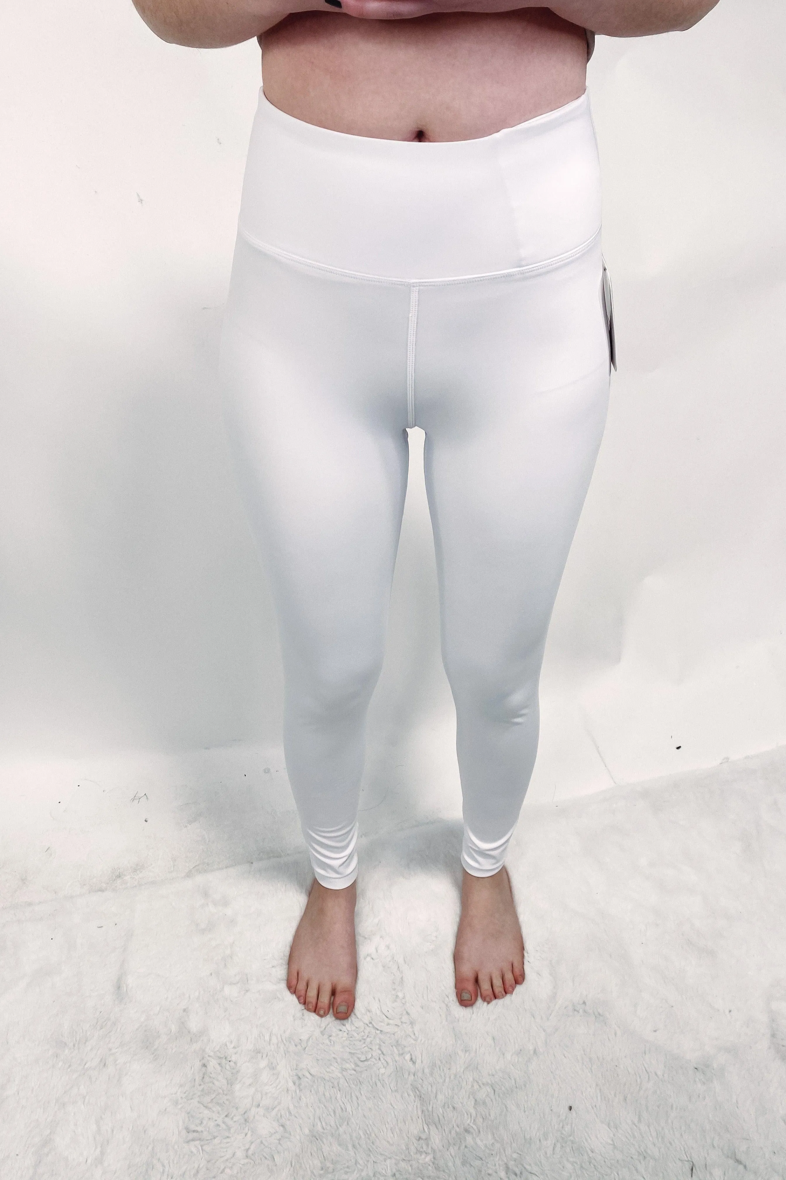 Wear Them Out- White Leggings w/ Waistband Pocket