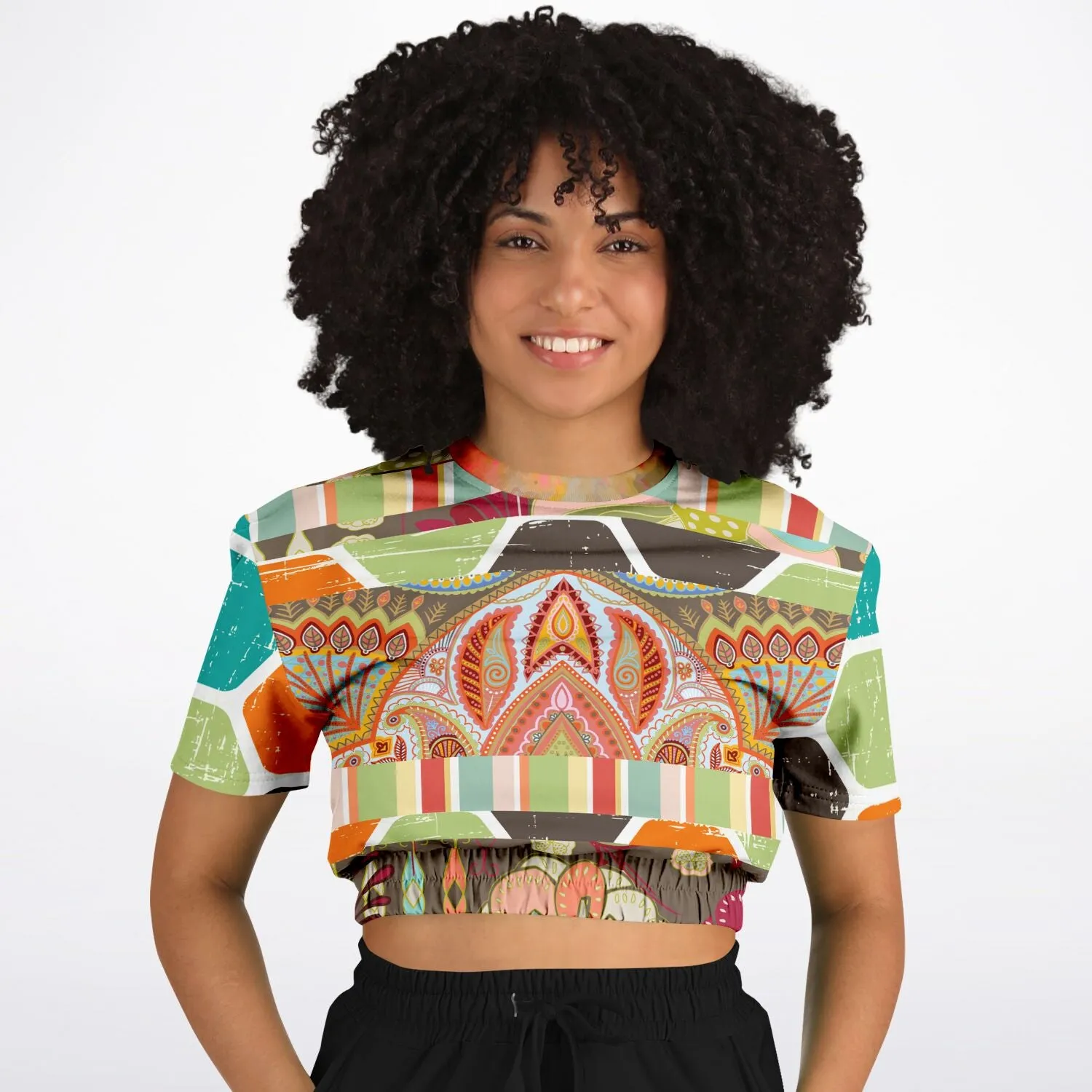 Wyatt Earth Short Sleeve Cropped Eco-Poly Sweater