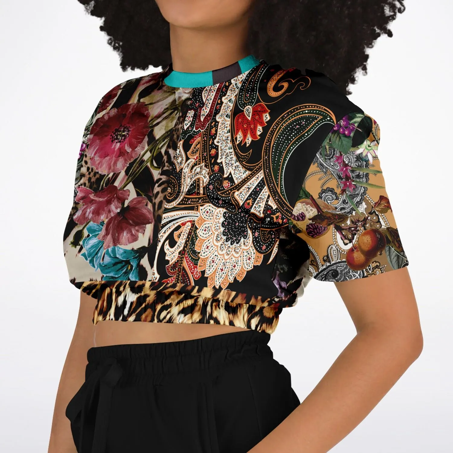 Zambia Short Sleeve Cropped Eco-Poly Sweater