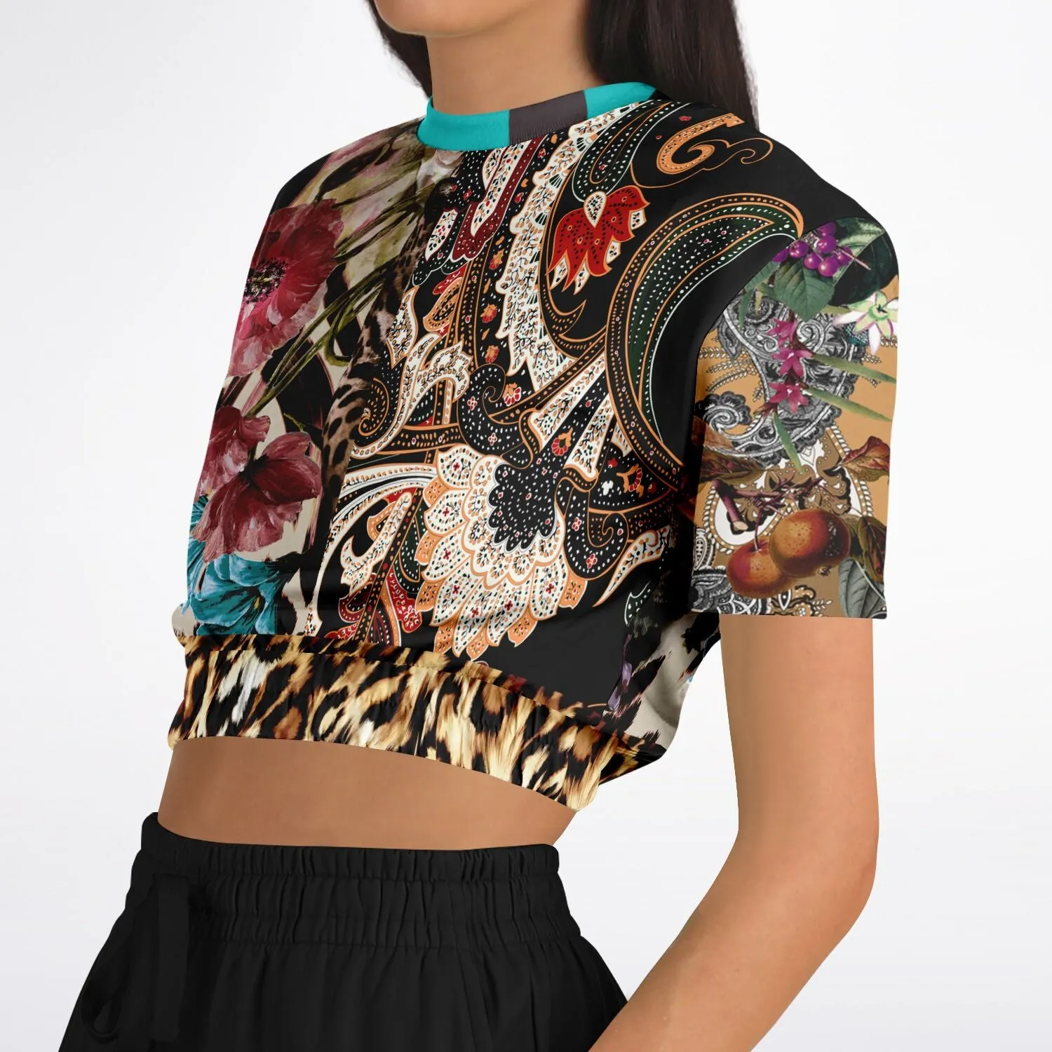 Zambia Short Sleeve Cropped Eco-Poly Sweater