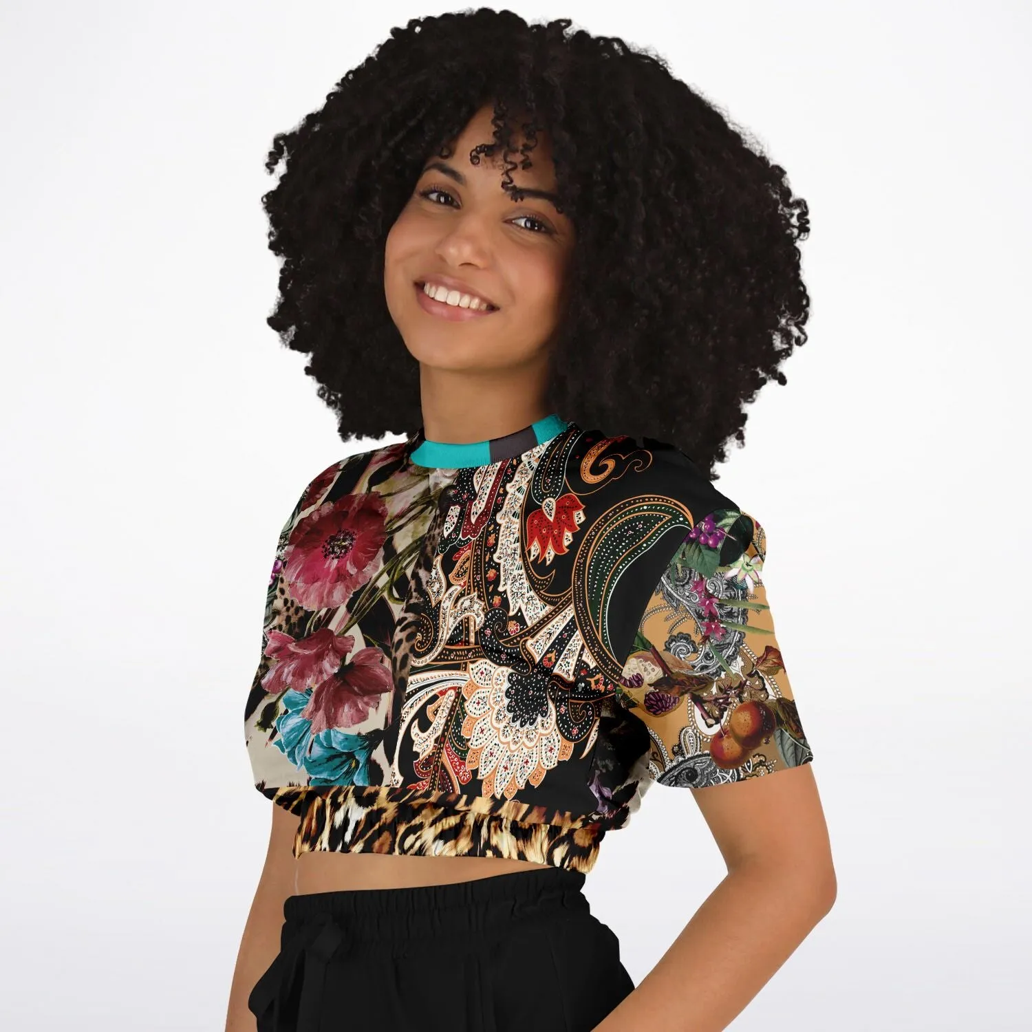 Zambia Short Sleeve Cropped Eco-Poly Sweater